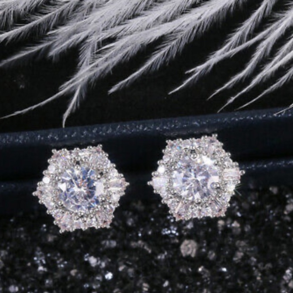 925 Silver Stud Earrings for Women A Pair/set - Picture 3 of 8